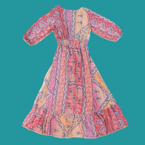 Stylish Nature Boho High-Low Floral Dress Size L Preowned - Picture 6 of 7